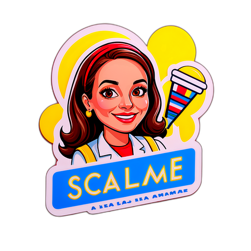 Un autocollant de Lea Salame, symbole de chaleur et de charisme