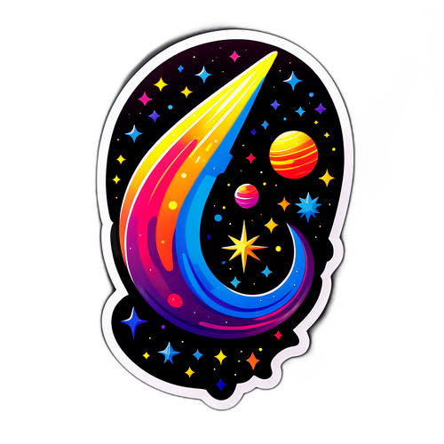 Vesmírná nálepka s kometou