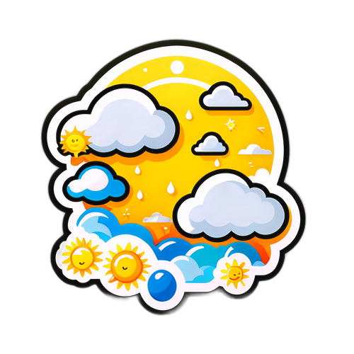 Sticker ng Kaakit-akit na Pagsusuri ng Panahon