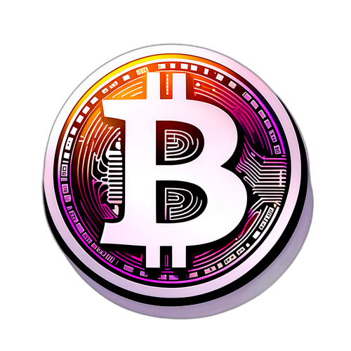 비트코인 가격 변동 숫자와 그라디언트 배경 스티커