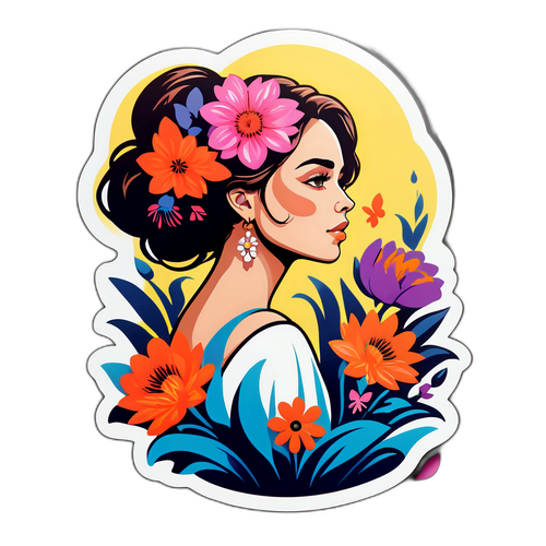 Silhouette artistică cu flori