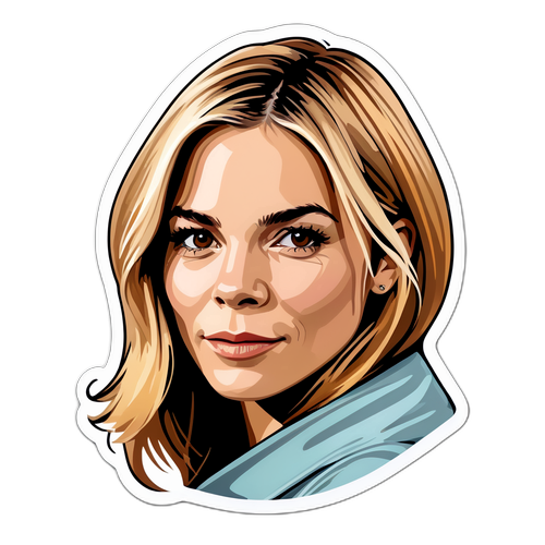 Plakat z wizerunkiem Sienny Miller w cinematicznym stylu