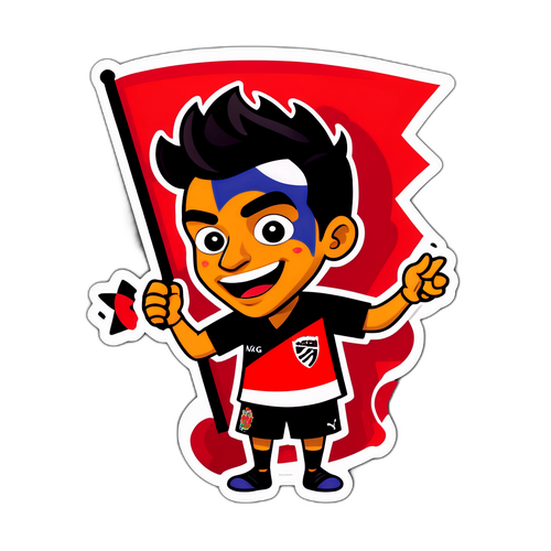Adesivo Tema Flamengo: Torcedor Empolgado