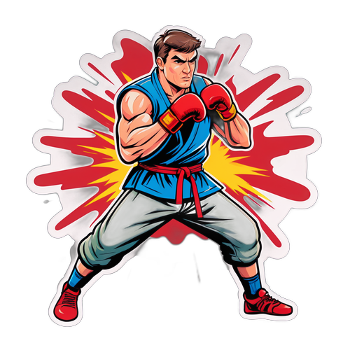 Autocollant de Tom Aspinall en position de combat