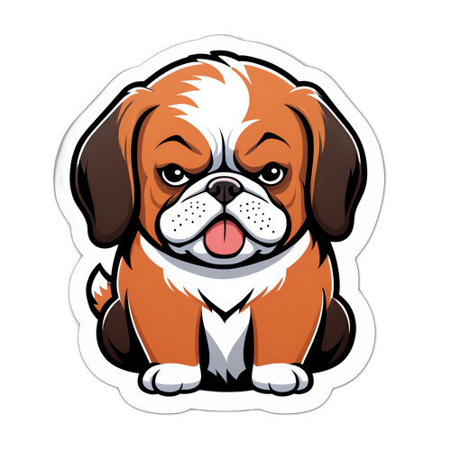 不機嫌な犬のステッカー