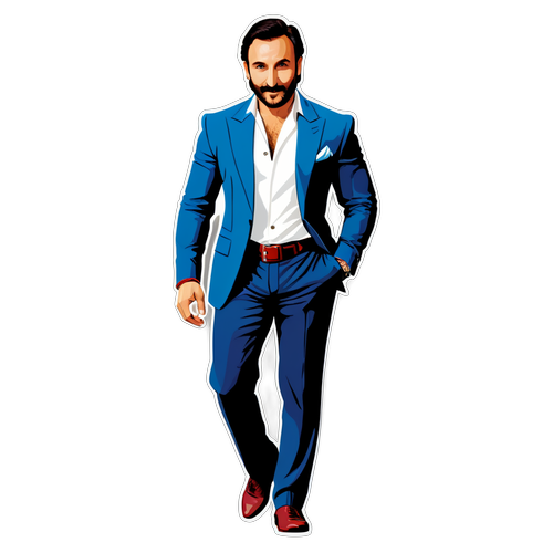 Stiker Saif Ali Khan yang Stylish