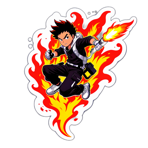 Autocolant cu Yuma Kagiyama în acțiune