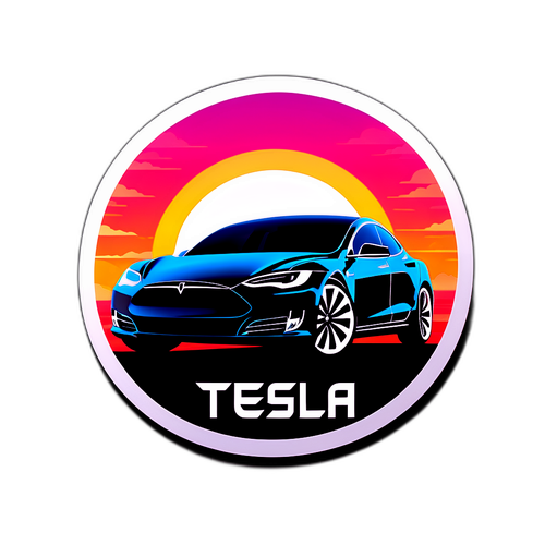 Sleek Tesla-logo klistremerke