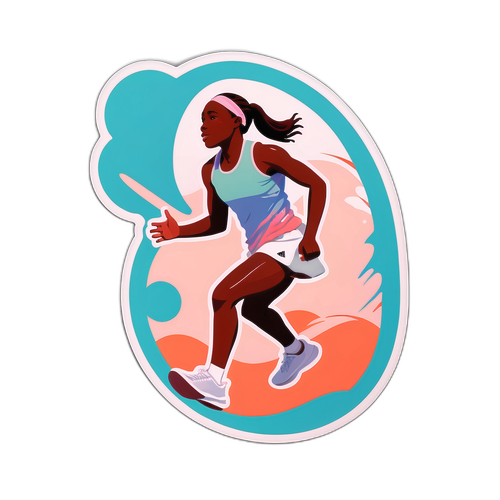 Adesivo Minimalista de Coco Gauff