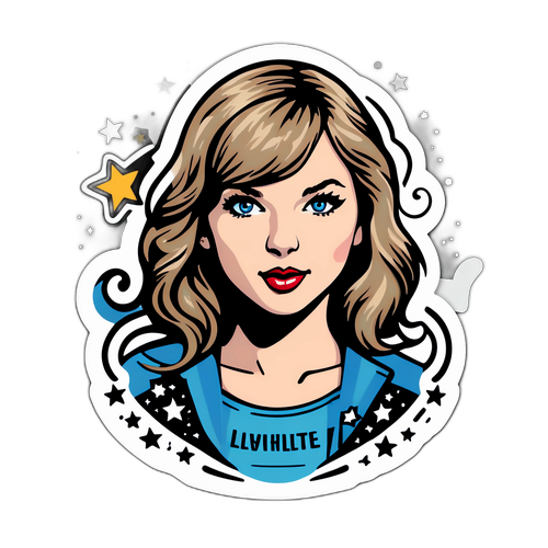 Taylor Swift dalai csillagokkal díszített matricája