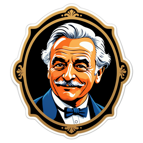 Sticker humoristique de Pierre Arditi avec un cadre élégant