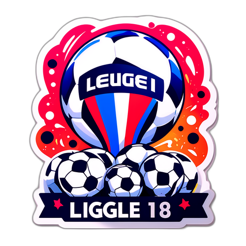 Logo Ligue 1 dengan Bola Sepak dan Sorakan Penonton
