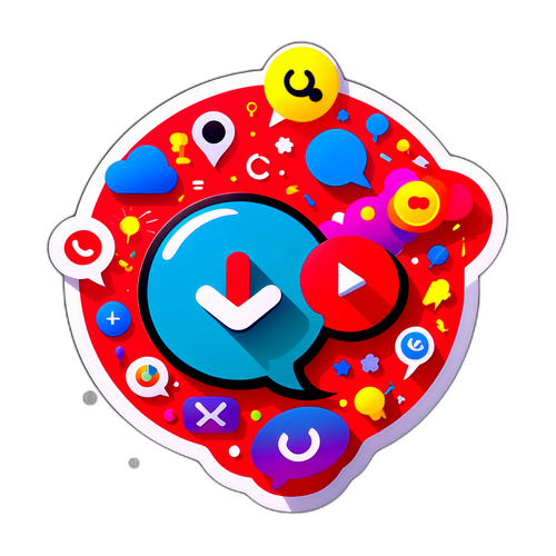 रंगीन वोडाफोन आइडिया लोगो के चारों ओर खेलपूर्ण तत्व