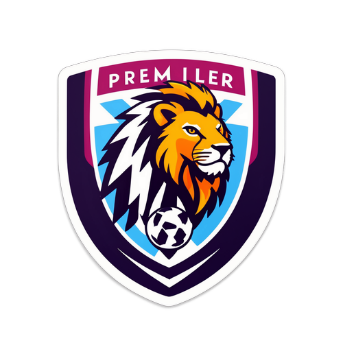 Farverig Premier League Logo Klistermærke