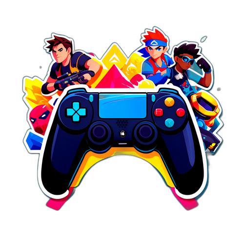 Stylized Gaming Controller Sticker