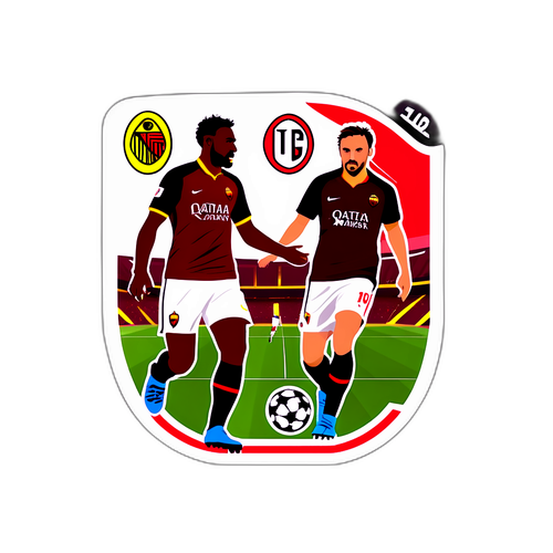 Thiết kế nhãn dán cho trận đấu giữa Roma và Milan