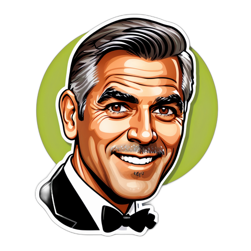 Caricatură amuzantă a lui George Clooney