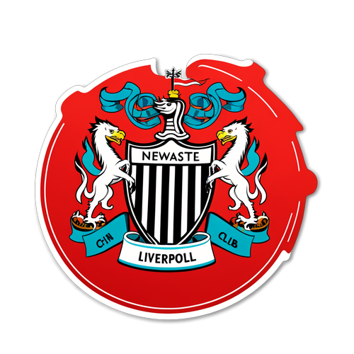 Diseño de una pegatina que representa el intenso choque entre Newcastle y Liverpool