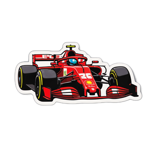 Styilizovaná nálepka Charlese Leclerca s jeho závodním autem