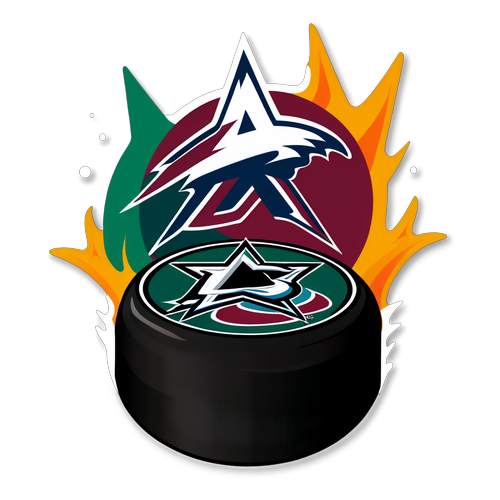 Avalanche vs Stars Hockey Puck Sticker