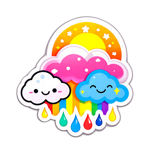 Weather-themed sticker design 'pogoda na 16 dni'