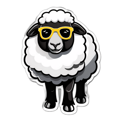 Morsomt design av svarte sauer med hvite striper