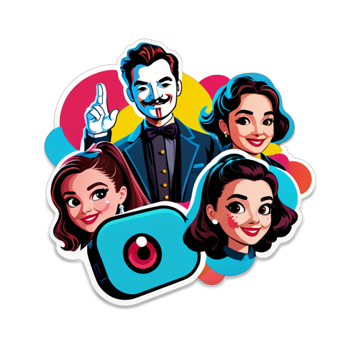 Stickers z tematem TikToka i legendarnymi postaciami kina