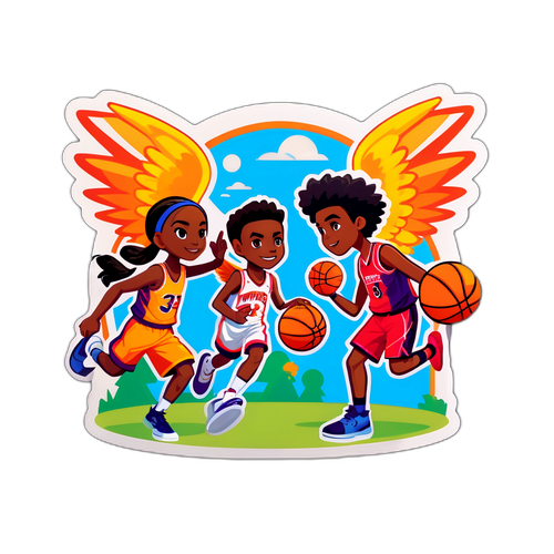 Mga Tauhan na Nagtatampisaw sa Basketball sa Parke
