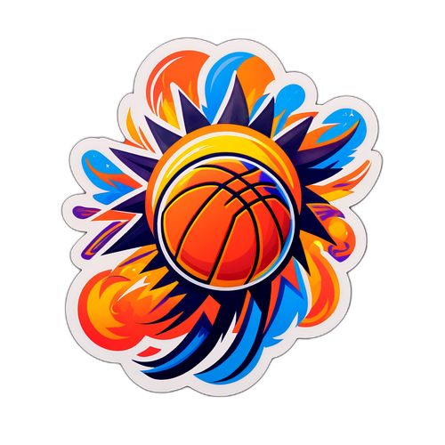 Vibrant Basketball Sticker