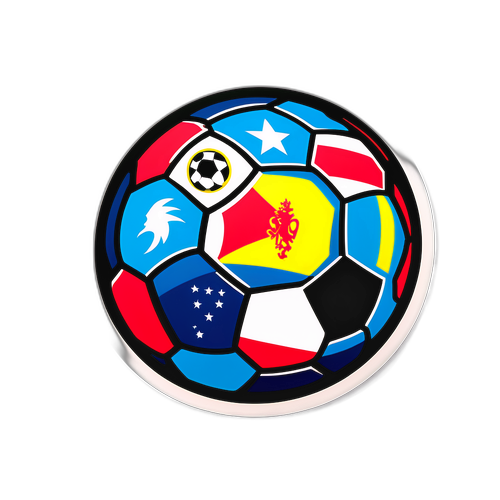 สติกเกอร์ที่แสดงถึงความตื่นเต้นของฟุตบอลลีกนานาชาติ