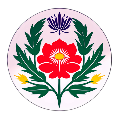 Sticker ya Alama ya Kitaifa ya Belarus na Thistle ya Scotland