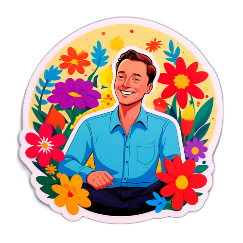 Alfred Hudler in entspannter Pose mit bunten Blumen