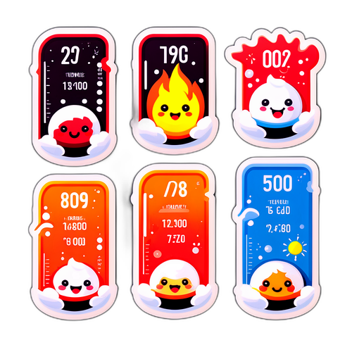 可愛的溫度標籤設計