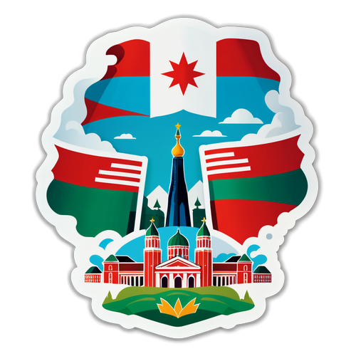 Vakkert scenisk design klistremerke av Belarus flagg