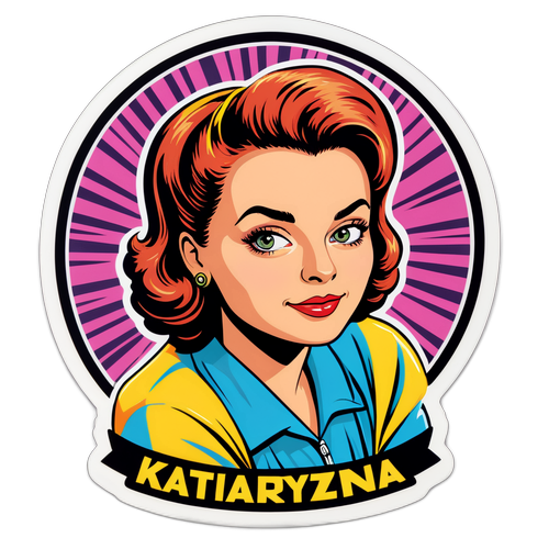 Retro naklejka z Katarzyną Figurą