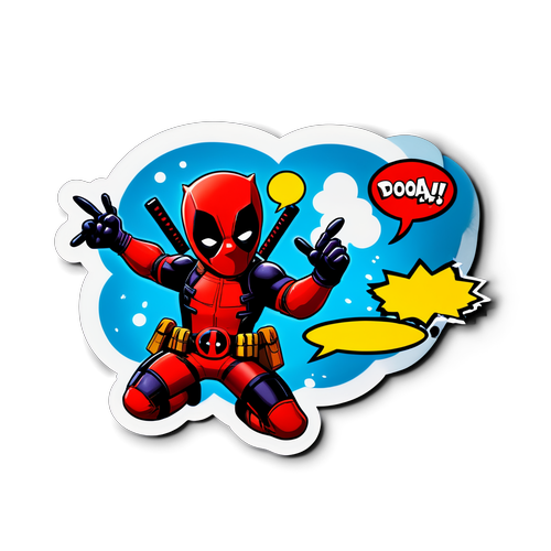 Stiker Gempak! Deadpool dan Wolverine Bergaya Ceria Dengan Sentuhan Komik!