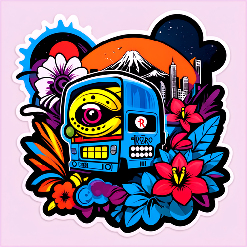 Sticker Rosario3: Arte Callejero y Elementos Culturales