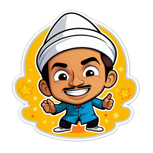 Sticker Wan Ahmad Farid Wan Salleh dalam Gaya Kartun