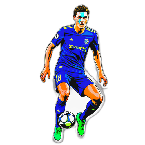 Stiker Andreas Christensen dalam Pose Aksi