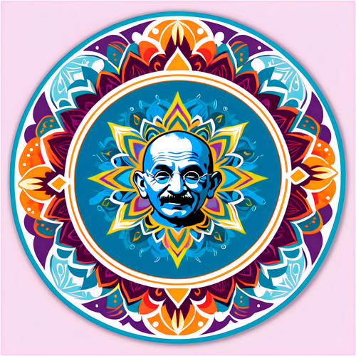 Illustrazione Mandala di Gandhi