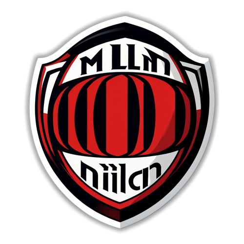 Desain Elegan Stiker AC Milan: Forza Milan! dalam Nuansa Merah dan Hitam!