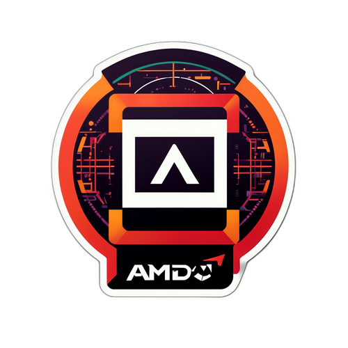 AMD 股票價格上升圖表貼紙