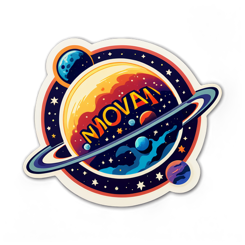 Cosmic Vintage Vibes: Discover the Enchanting 'NOVA' Sticker, Star-Studded and Out of This World!