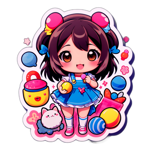 メルルの特技を表現したかわいいステッカー