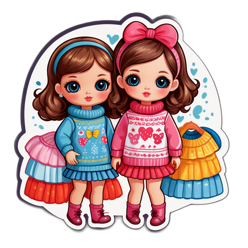 娃娃衣服热潮贴纸