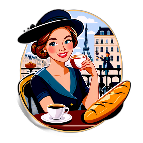 Een chique afbeelding van Emily in Parijs