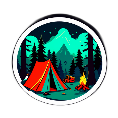 Illustration d'un camp de survie dans les bois