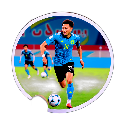 Ett klistermärke av Kairat Almaty i aktion