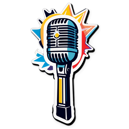 Vintage Microfoon met 'Eurovision 2025'