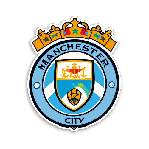 Autocollant dynamique de Manchester City avec un ballon de football